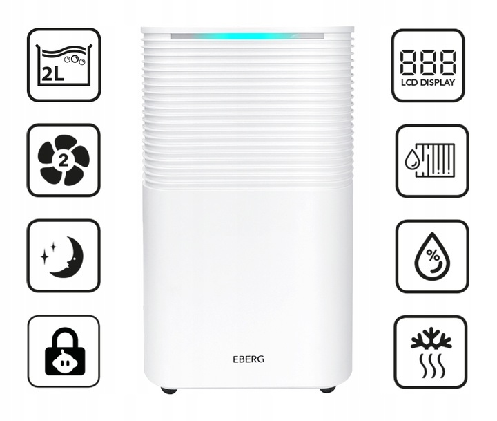 Osuszacz powietrza EBERG RICO pochłaniacz 12l/24h +WiFi +TIMER