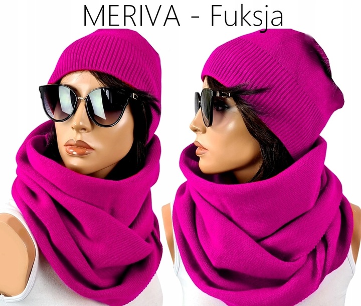 POLSKI KOMPLET CZAPKA + DUŻY KOMIN CIEPŁY - KOLORY