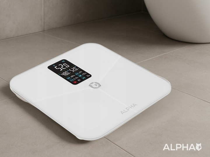 Waga Łazienkowa Elektroniczna Sportowa Alpha - Aplikacja Po Polsku