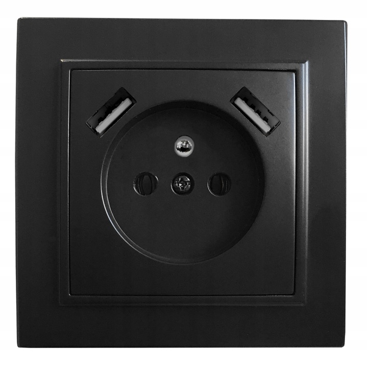 QUADRA GNIAZDKO Z BOLCEM 2X USB DO RAMEK 230V 2.1A