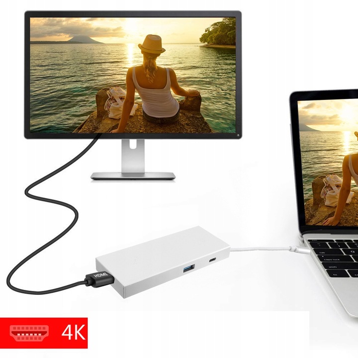 ADAPTER HUB USB-C 3.0 HDMI 4K SD/TF PD 7w1