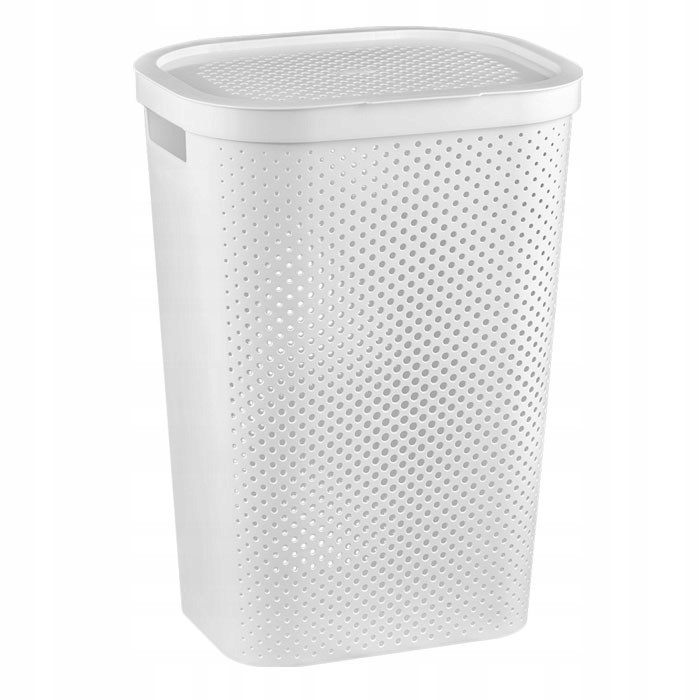Kosz na Pranie Pojemnik Kufer na Bieliznę CURVER Ażurowy Biały Plastikowy