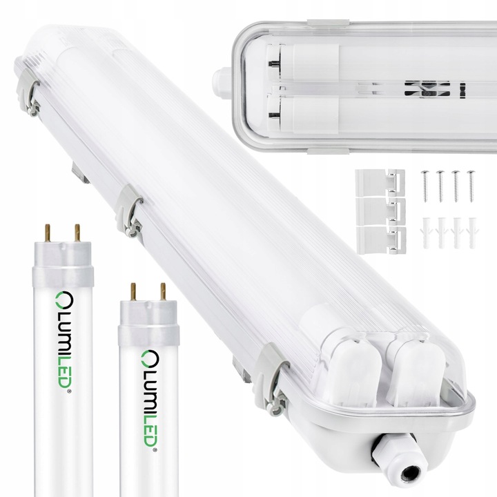 Oprawa Hermetyczna z Odbłyśnikiem Lampa 60cm do Garażu + 2x Świetlówki