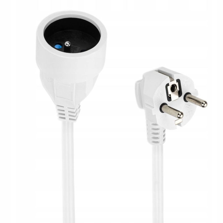 PRZEDŁUŻACZ SIECIOWY JEDNOGNIAZDOWY MOCNY GRUBY KABEL ELEKTRYCZNY 10A 3M