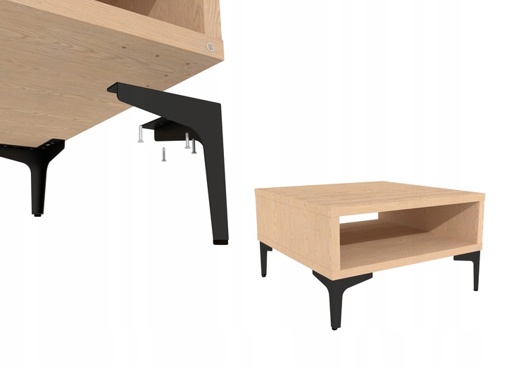 Nogi nóżki meblowe do komody szafy szafki czarny mat loft komplet 15