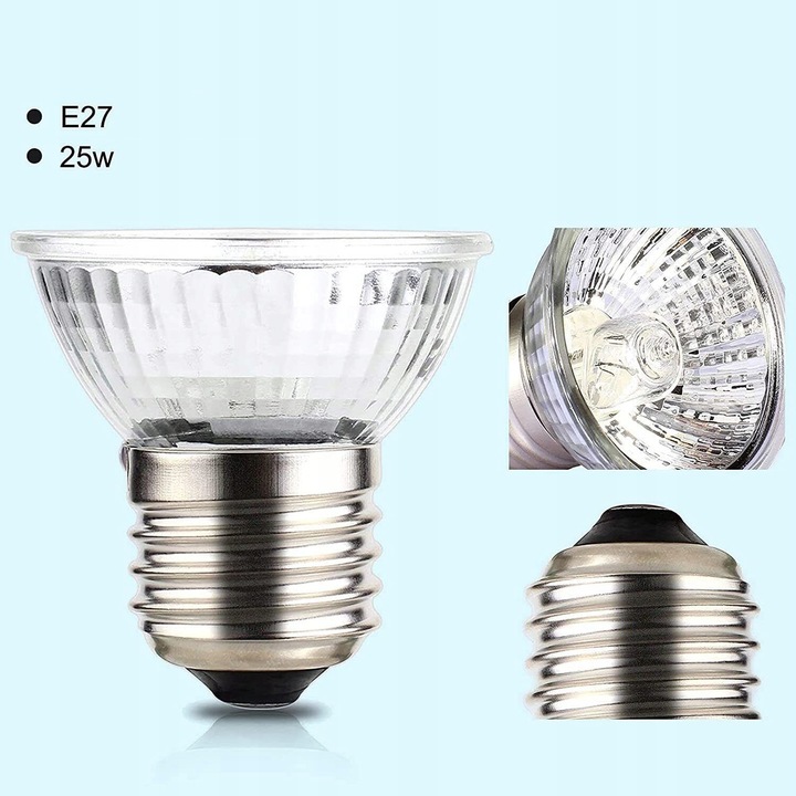 LAMPA GRZEWCZA DO AKWARIUM GADÓW ŻÓŁWIA WĘŻA Z 2 ŻARÓWKAMI UVA UVB 25
