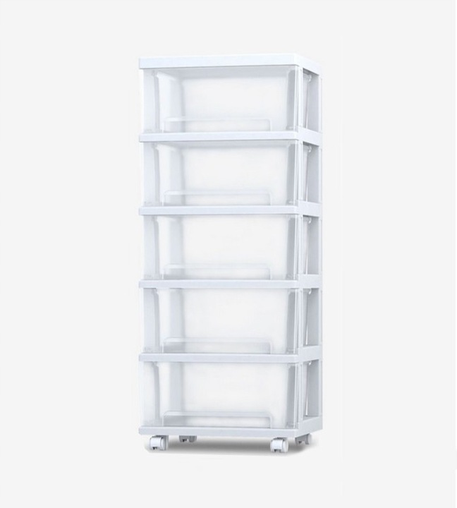 PLASTIKOWY POJEMNIK REGAŁ KOSZ NA ZABAWKI SZUFLADY 5 PÓŁEK na kółkach