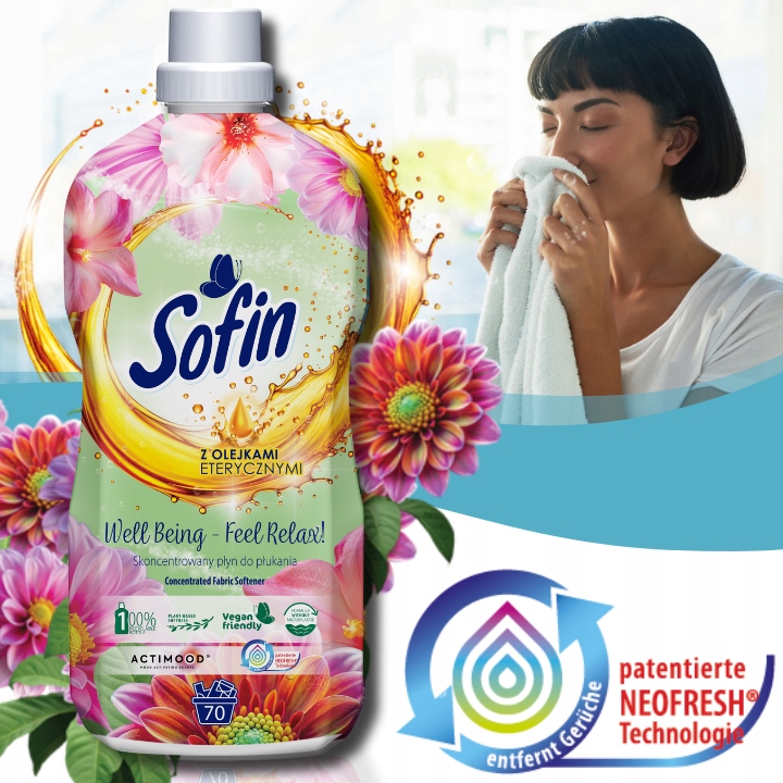 SOFIN Płyn do Płukania Tkanin Koncentrat z Olejkami MIX 1,4l x 4szt 280prań