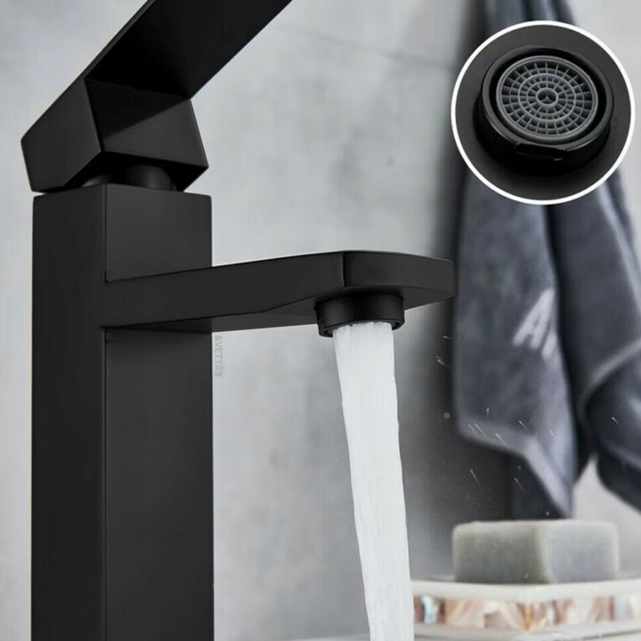 Bateria stojąca umywalkowa kran do umywalki zlewu czarna matowa WYSOKA