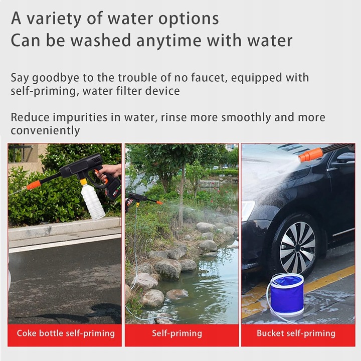 Myjka Ciśnieniowa Akumulatorowa Najmocniejszy Zestaw 2x5000mAh