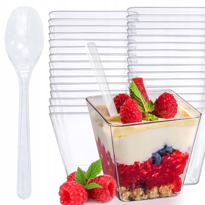 POJEMNIK NA ŻYWNOŚĆ PUCHARKI do DESERÓW na DESERY na DESERKI ŁYŻECZKI