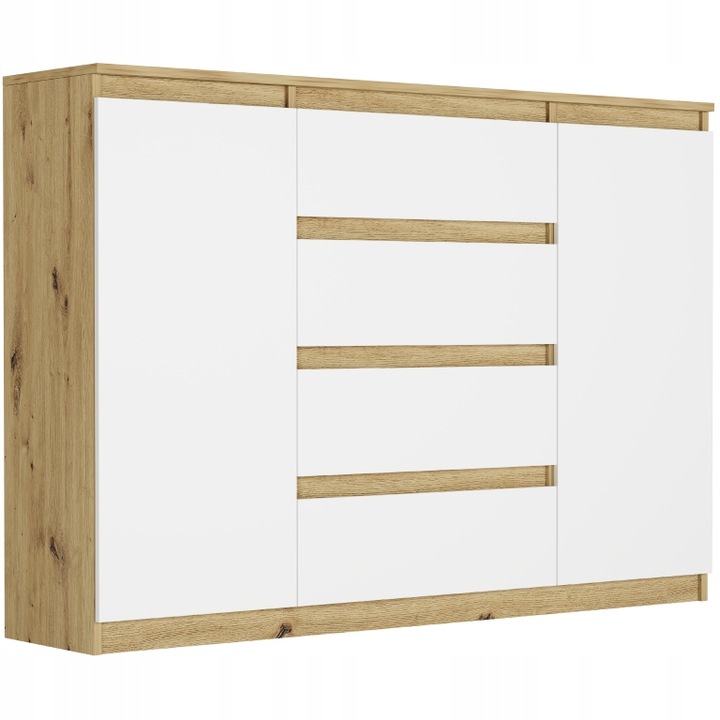 Modna KOMODA 140 SZAFKA 4 SZUFLADY 2 PÓŁKI R-140-S4 ARTISAN MIX