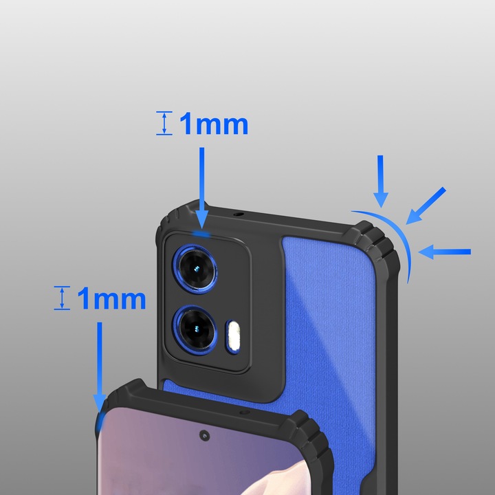 Etui do Motorola Moto G85 5G |Pancerne Przeźroczyste Silikonowe | 3x folia