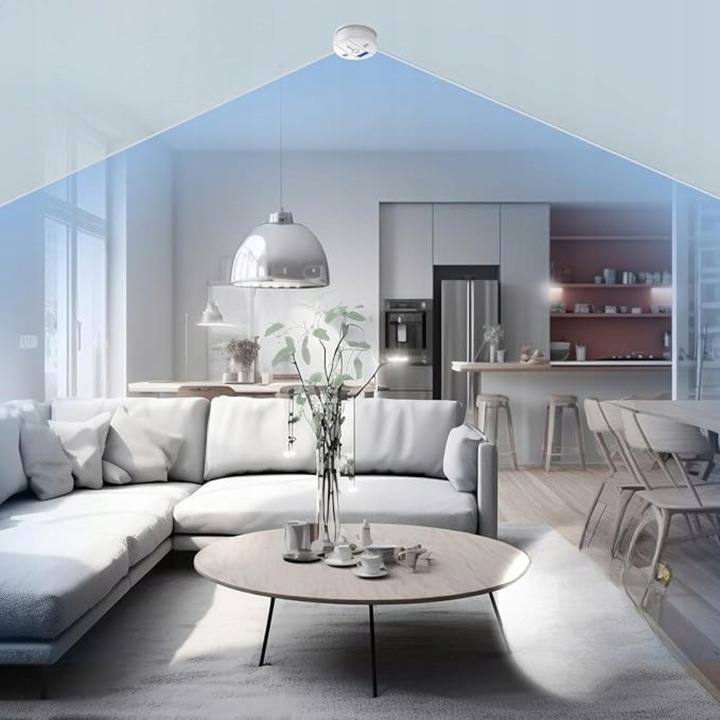 CZUJNIK CZADU GAZU DETEKTOR WYKRYWACZ TLENKU WĘGLA ALARM BEZPRZEWODOWY LCD