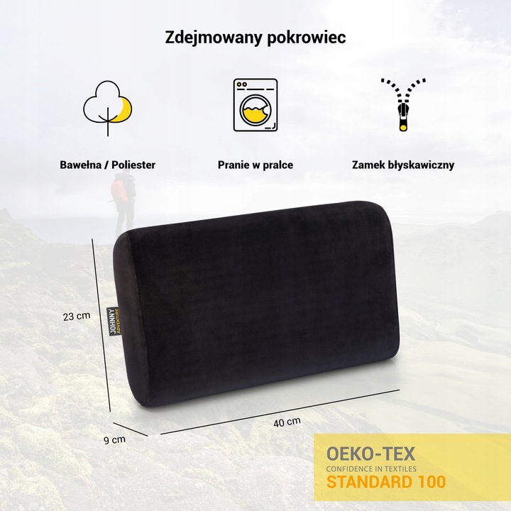 Poduszka turystyczna PIANKA CZARNA