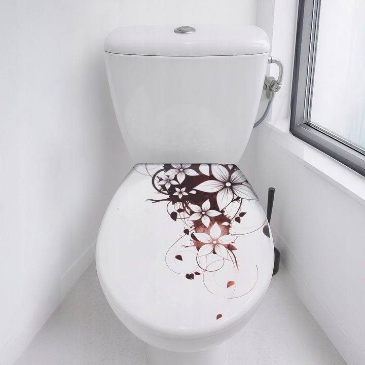 DESKA WC SEDESOWA WOLNOOPADAJĄCA TWARDY DUROPLAST NADRUK ESTIVA WENGE