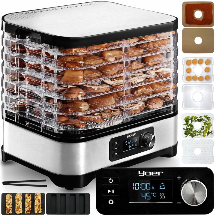 10w1 DUŻA Suszarka do Grzybów Owoców Yoer 450W INOX Timer +6 SIT+9