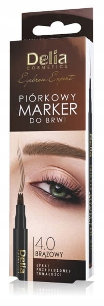 Delia Eyebrow Expert piórkowy marker do brwi Brąz