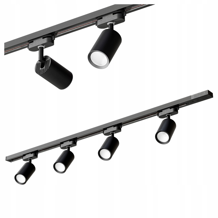 Zestaw Szynoprzewód Szyna 1m + 4x Oprawa Halogenowa LED GU10 Lampa