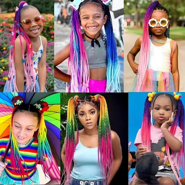 6X WŁOSY SYNTETYCZNE DO WARKOCZYKÓW OMBRE ZESTAW WŁOSÓW DOCZEPY 130CM