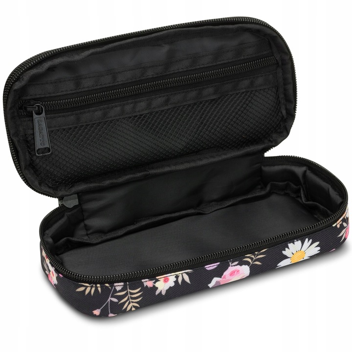 Piórnik dwukomorowy w kwiaty saszetka do szkoły dwie komory pojemny ZAGATTO