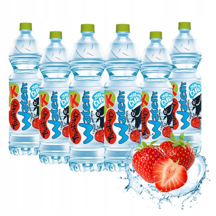 Kubuś Water Napój o smaku truskawki 1,5 l 6 sztuk