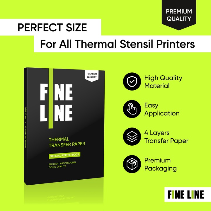 Kalka termiczna do tatuażu|papier transferowy|Fine Line 100 szt