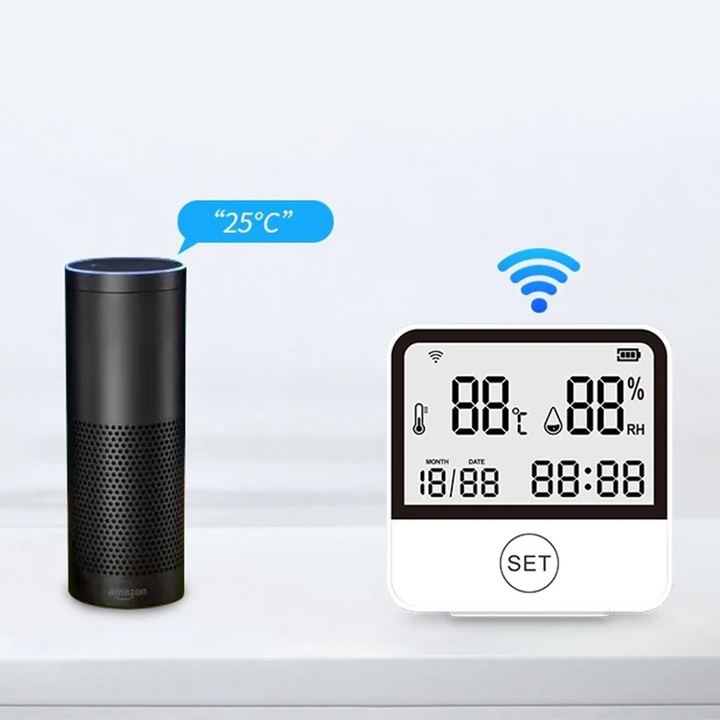 Stacja pogodowa WiFi Termometr Higrometr ZDALNY DOSTĘP Zegar Aplikacja