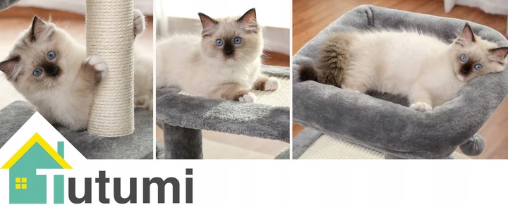 DRAPAK DLA KOTA Z HAMAKIEM DRAPAK LEGOWISKO DOMEK WIEŻA WYSOKA 70 cm