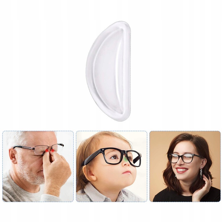 32 PAR NOSKÓW PRZYKLEJANYCH PRZEZROCZYSTYCH DO OKULARÓW 64 NOSKÓW SILIKON