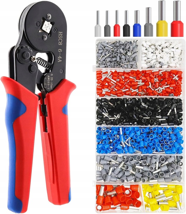 ZACISKARKA PRASKA SZCZYPCE DO KONEKTORÓW KOŃCÓWEK 1200 TULEJEK