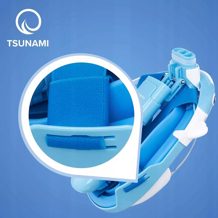 MASKA DO NURKOWANIA Z RURKĄ PEŁNOTWARZOWA PANORAMICZNA DRY TOP SHARK DZIECI