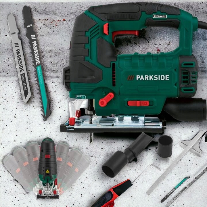 Parkside PSTD 800 C3 Wyrzynarka 800 W Laser Brzeszczoty ZESTAW