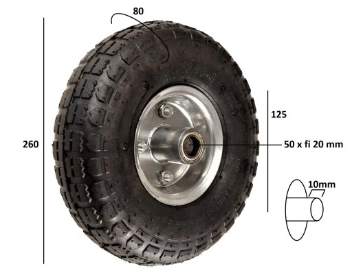 KOŁO KÓŁKO DO WÓZKA TACZEK 4.10/3.50-4 260x80 4PR