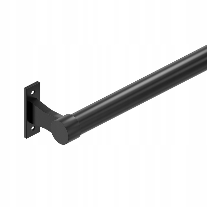 PORĘCZ SCHODOWA BALUSTRADA NA SCHODY UCHWYT CZARNY MAT fi 25mm 200 cm