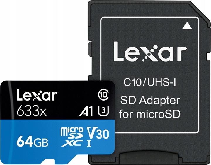 KARTA PAMIĘCI Lexar 64GB microSDXC 633x U3 A1 V30 + adapter SD