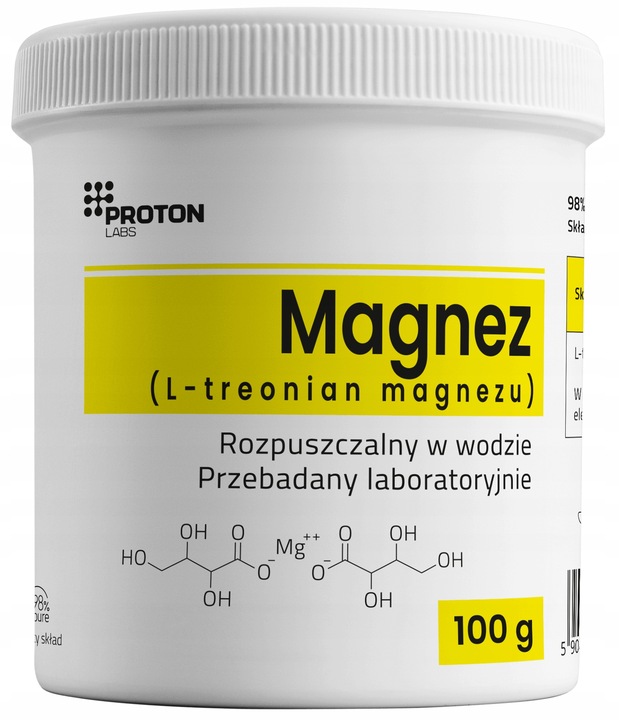 PROTON LABS L-treonian magnezu 100g - czysty proszek threonate
