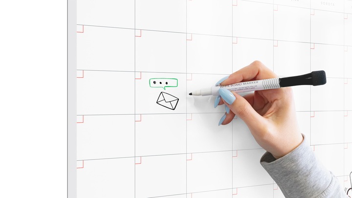 Tablica na lodówkę A3 Planer miesięczny magnetyczny suchościeralny + GRATIS