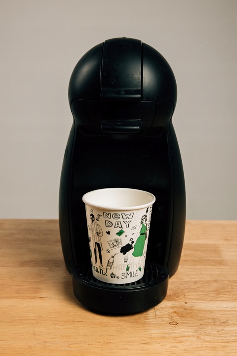 Kubki Papierowe Do Goracych i Zimnych Napojów 250ml Nadruk+ pokrywki 100szt