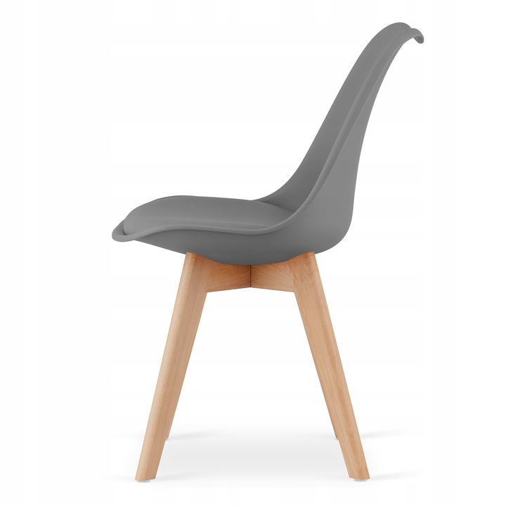 Krzesło Skandynawskie Tapicerowane do Salonu Jadalni Grafitowe ATTE