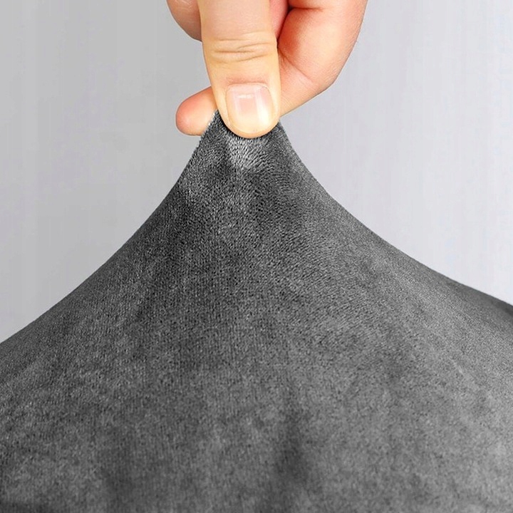 POKROWIEC NA KRZESŁO SKANDYNAWSKIE SZARY WELUR ELASTYCZNY GRUBY UNIWERSALNY