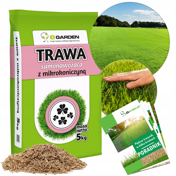 Trawa Samonawożąca 5KG Z MIKROKONICZYNĄ Koniczyna Odporna na suszę 200m2
