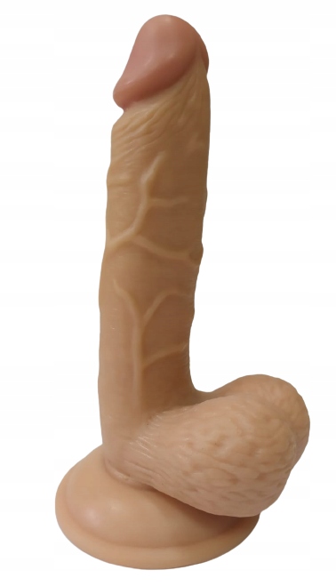 REALISTYCZNE DILDO PENIS NA PRZYSSAWCE, SZTUCZNY CZŁONEK Z JĄDRAMI