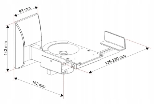 2x Uchwyt Ścienny Zaciskowy do Głośników Satelit do 25KG