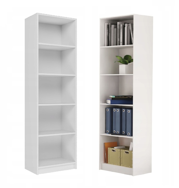 REGAŁ R50 SZAFKA 50CM 5 PÓŁEK KSIĄŻKI SEGREGATORY BIURO BIAŁY