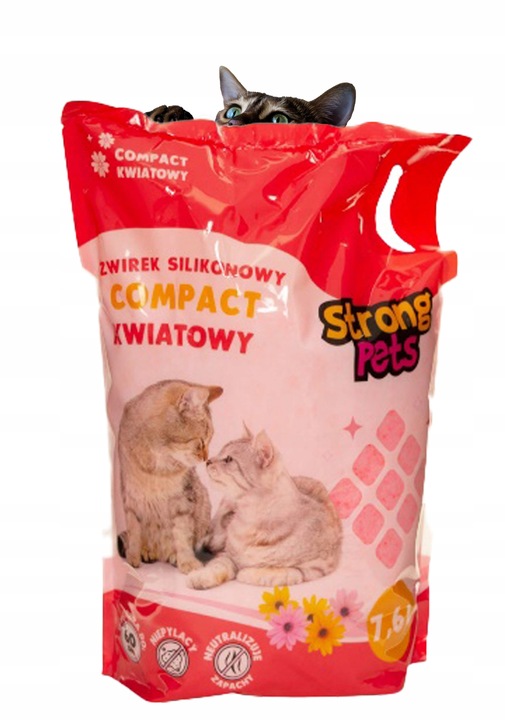 STRONG PETS ŻWIREK SILIKONOWY DLA KOTA COMPACT KWIATOWY 7,6L