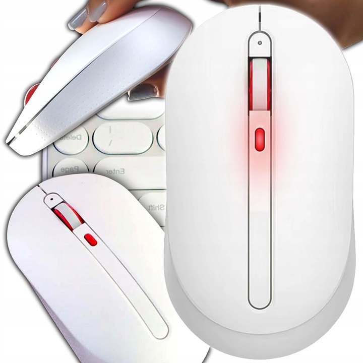 Xiaomi MWMM01 bezprzewodowa mysz USB + Bluetooth myszka 2w1 cicha OBURĘCZNA