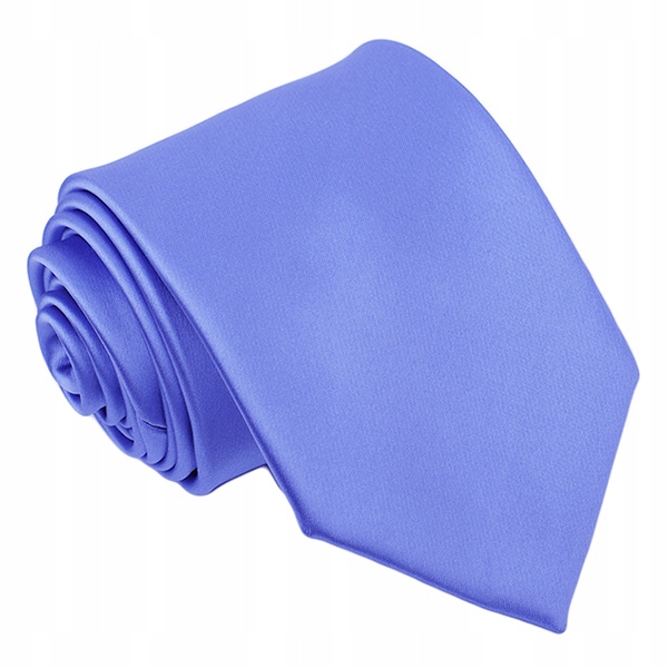 Gładki Jednokolorowy Krawat Męski NIEBIESKI R22