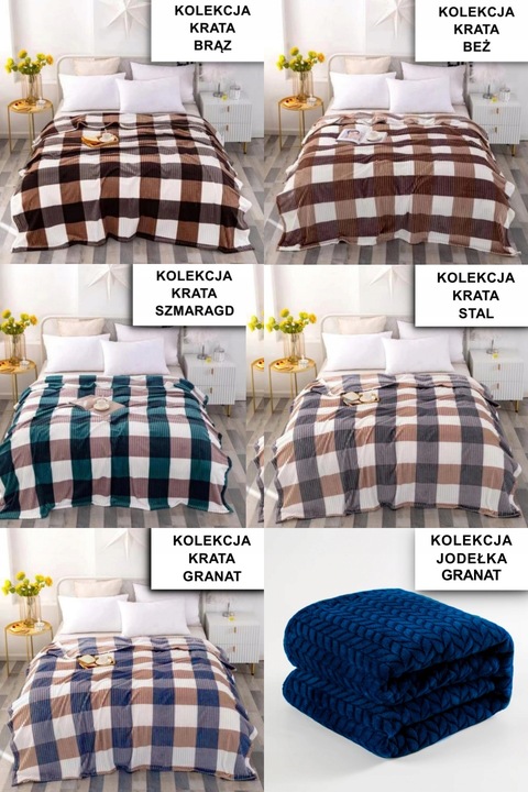 GRUBY KOC WYTŁACZANY NARZUTA NA ŁÓŻKO KANAPĘ 160x200 NA NAROŻNIK MIĘKKI