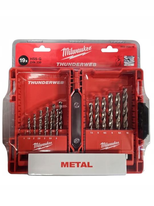 Wiertła do metalu zestaw wierteł hss-g mm wiertło 19 szt komplet Milwaukee